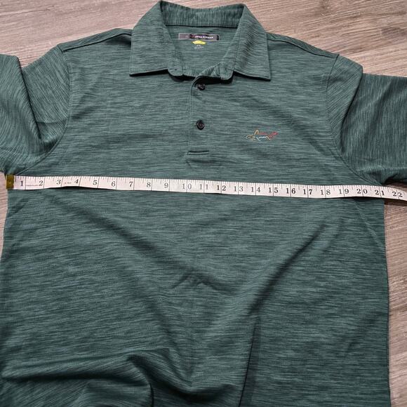 Greg Norman Play Dry Green Embordered Logo Crew Neck Short Sleeve Polo Shirt - Picture 5 of 7